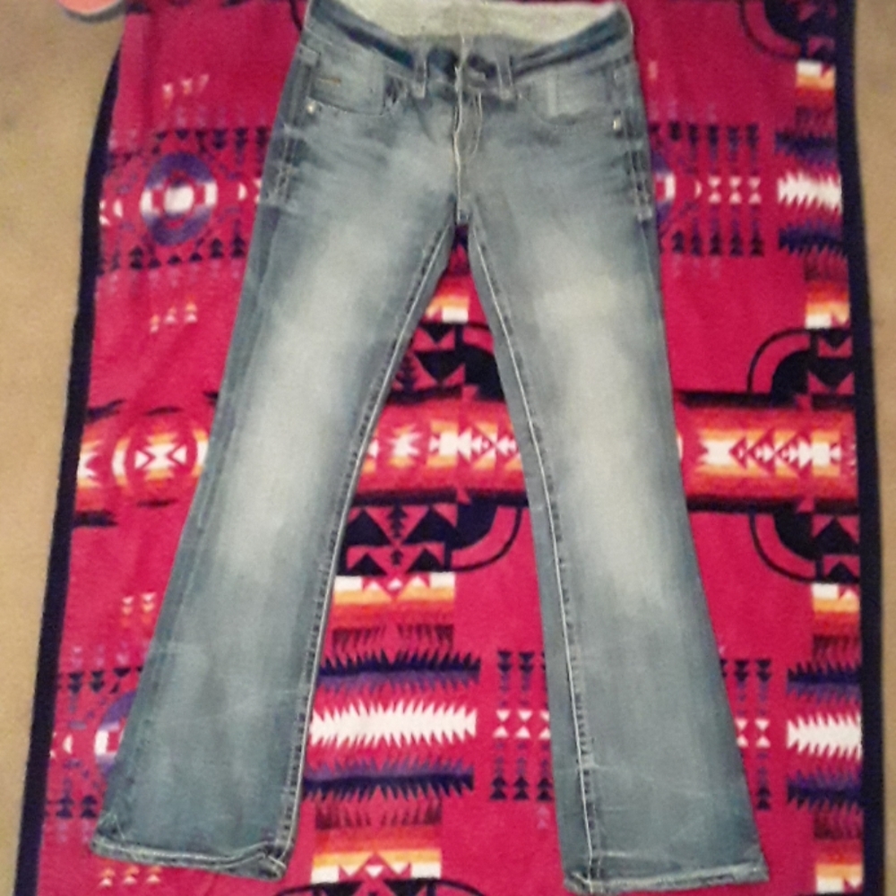 Womens buckle black jeans